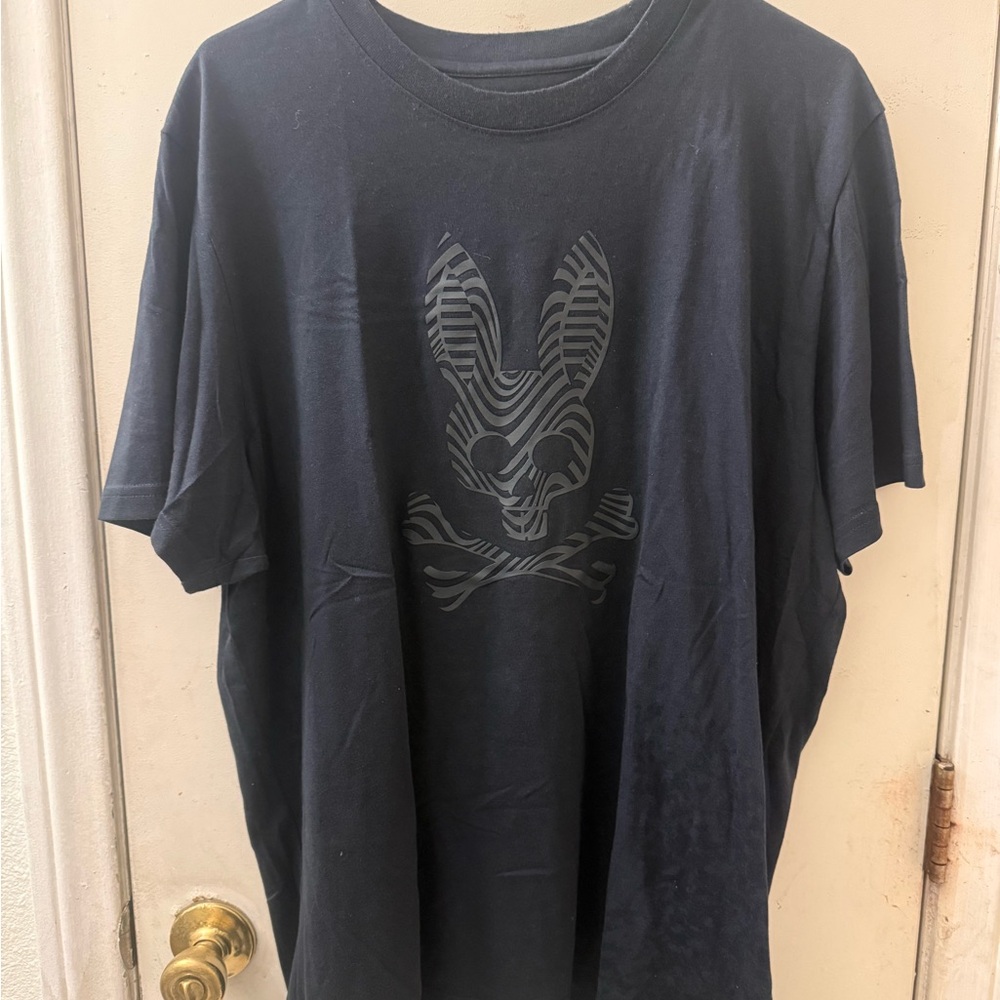 Psycho Bunny Dark Blue Skull Graphic Tee